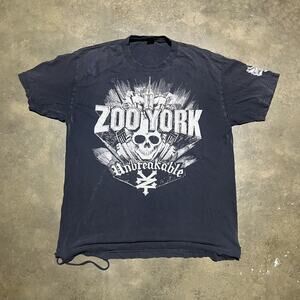 Vintage Y2k Zoo York Black Grunge Distressed T-Shirt